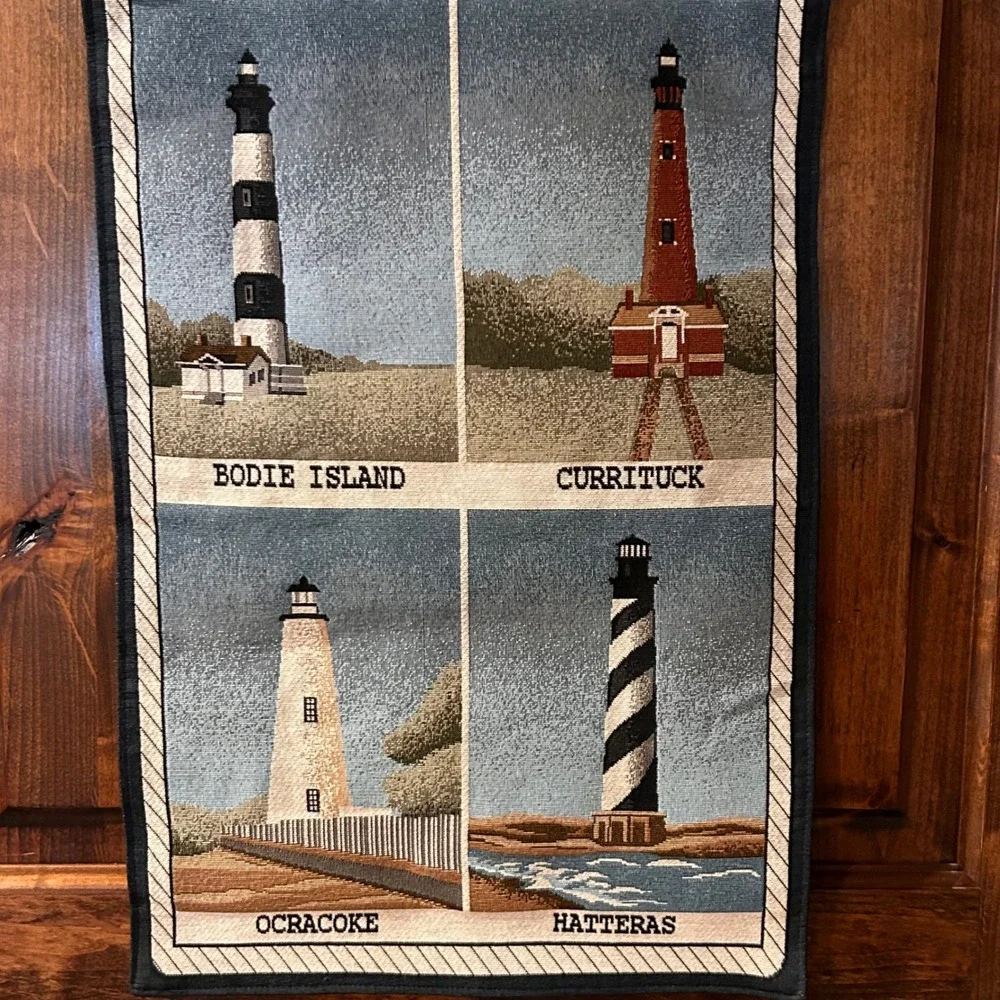 North‎ Carolina Lighthouse Tapestry Wall Hanging Coastal Nautical Decor